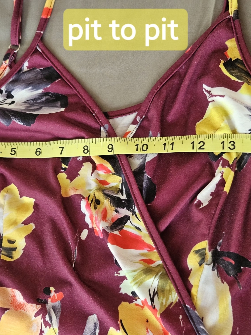 Floral Tie-Shoulder Wrap Dress in Wine - Picture 9 of 11